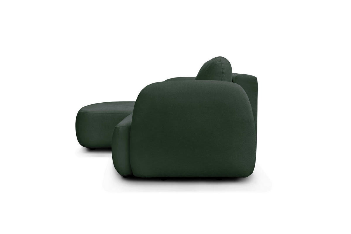 ECKSOFA VELU Grün Chenille  - Schwarz/Grün, Design, Textil (175cm) - MID.YOU