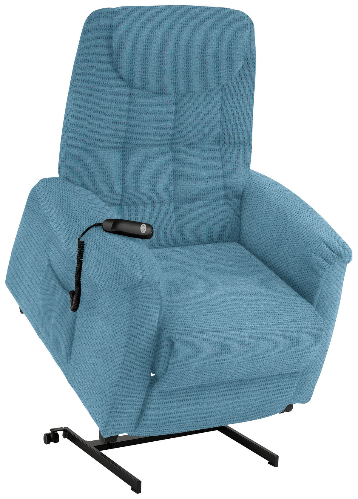 FERNSEHSESSEL in Mikrofaser Hellblau  - Schwarz/Hellblau, KONVENTIONELL, Kunststoff/Textil (83/113/92cm) - Xora