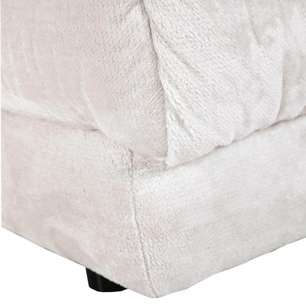 HÖRNSOFFA i plysch vit  - vit/svart, Klassisk, textil/plast (265/170cm) - MID.YOU