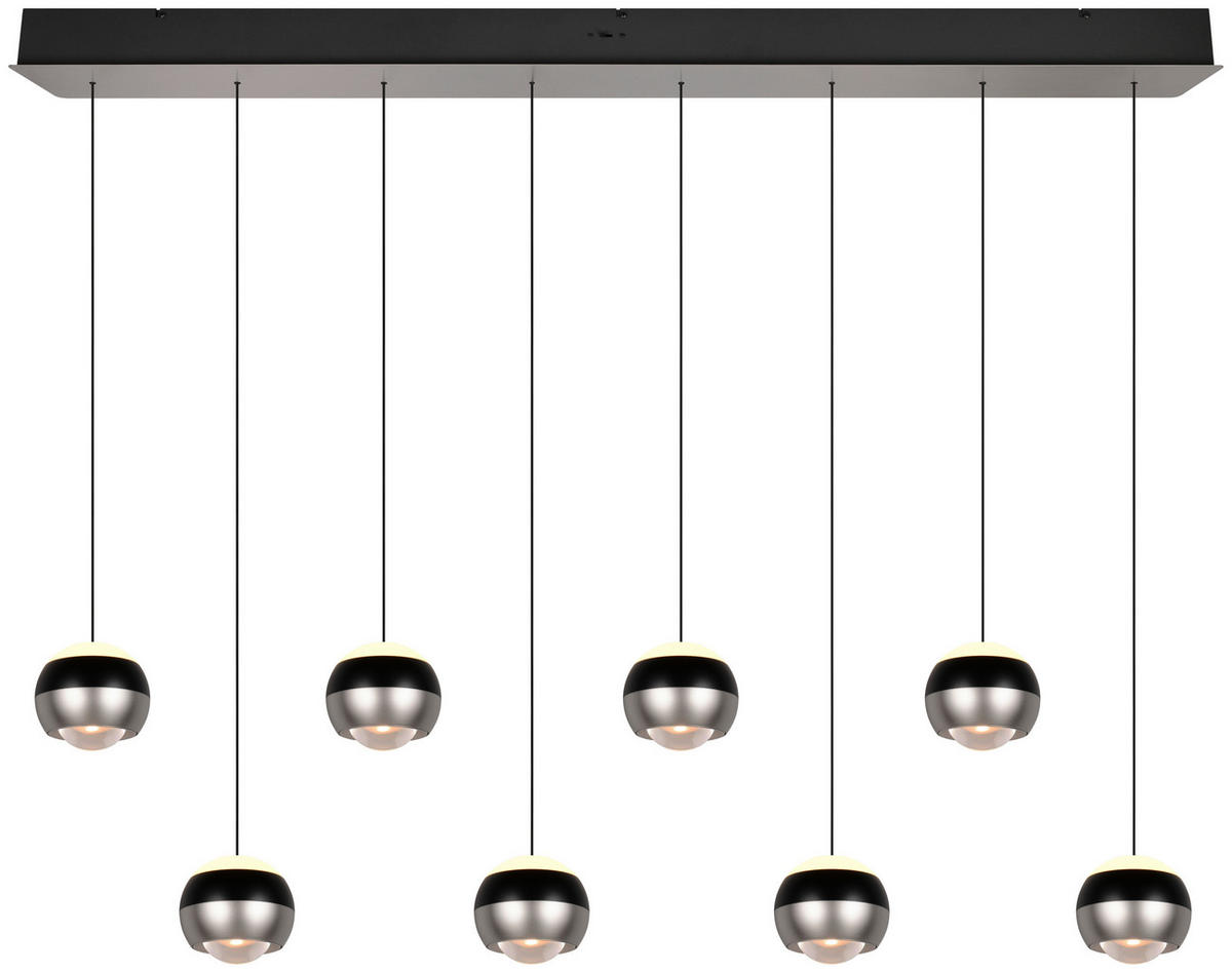 LED-HÄNGELEUCHTE 150/13/200 cm    - Schwarz/Nickelfarben, Design, Metall (150/13/200cm) - Trio Leuchten