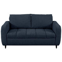2-SITZER-SOFA Flachgewebe Dunkelblau  - Schwarz/Dunkelblau, MODERN, Holz/Textil (167/88/101cm) - Lomoco