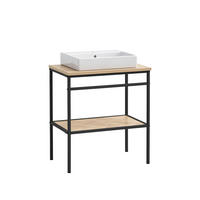 WASCHTISCHKOMBI 70 cm  - Eichefarben/Schwarz, KONVENTIONELL, Keramik/Holzwerkstoff (70cm)