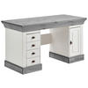 SCHREIBTISCH 143/65/77 cm Grau, Weiß  - Weiß/Grau, ROMANTIK / LANDHAUS, Holz/Metall (143/65/77cm) - Boxxx