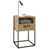 NACHTSCHRANK 40/65/39 cm  - Schwarz/Eiche Artisan, Design, Holzwerkstoff/Kunststoff (40/65/39cm) - Boxxx