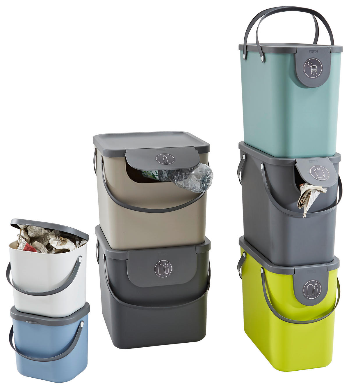 KOŠ NA ODPADKY  25 l - bílá, Basics, plast (23,5/34/40cm) - Rotho