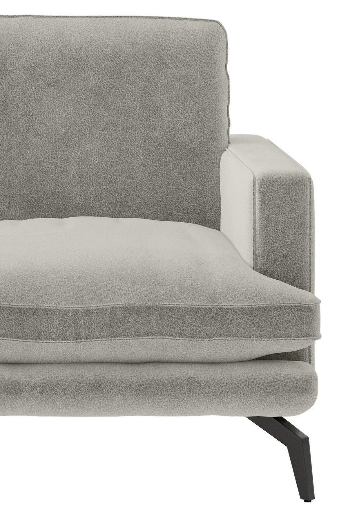SITZGARNITUR Flachgewebe Hellgrau  - Hellgrau/Schwarz, Design, Textil/Metall (202/250cm) - Livetastic