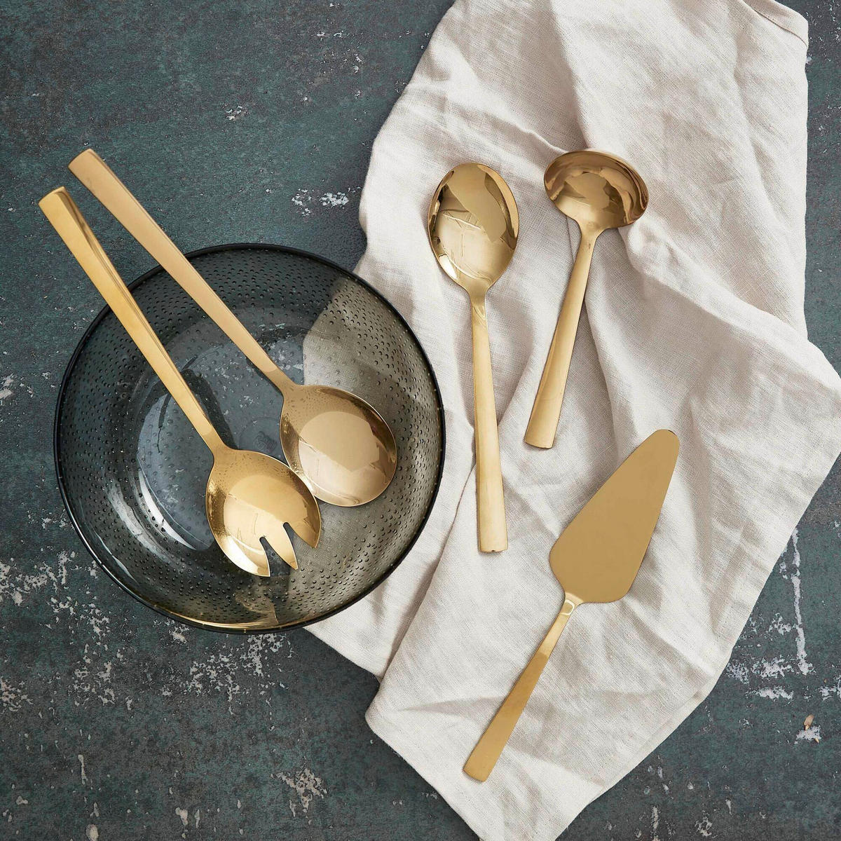 SALATBESTECK RAW  - Goldfarben, Basics, Metall (29/16,2/4,95cm) - Aida