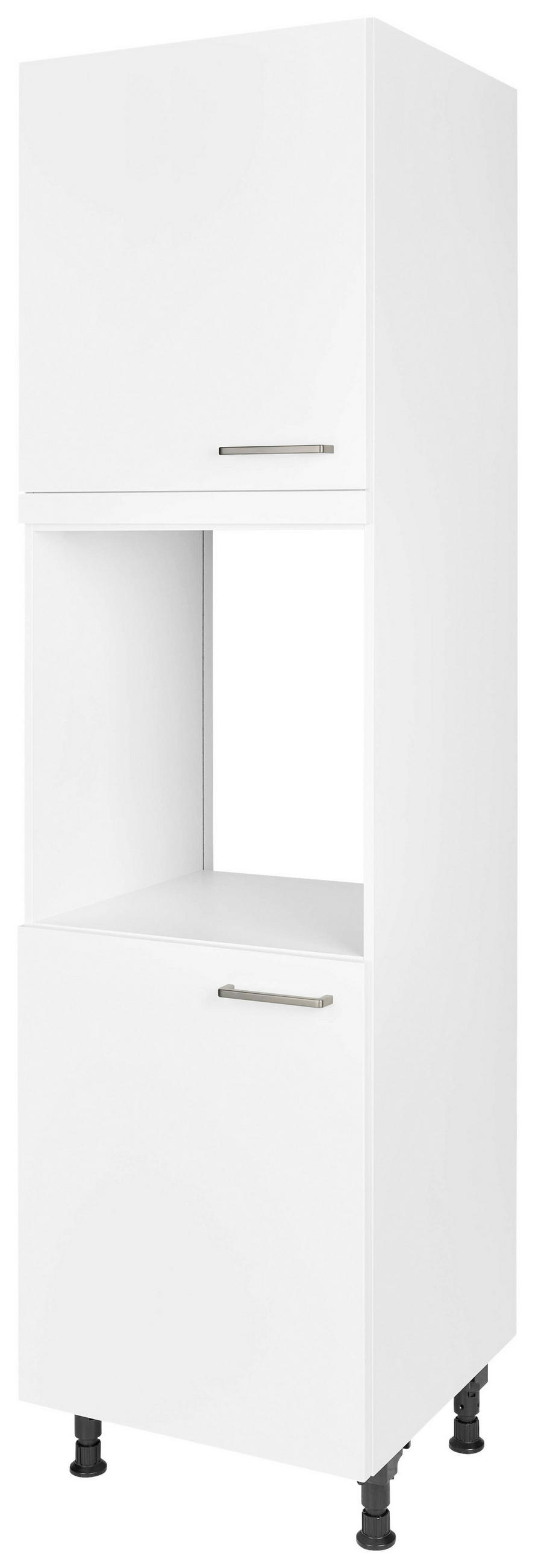 GERÄTEUMBAUSCHRANK 60/216,6/58 cm  in Weiß  - Edelstahlfarben/Weiß, MODERN, Holzwerkstoff/Metall (60/216,6/58cm) - Nobilia