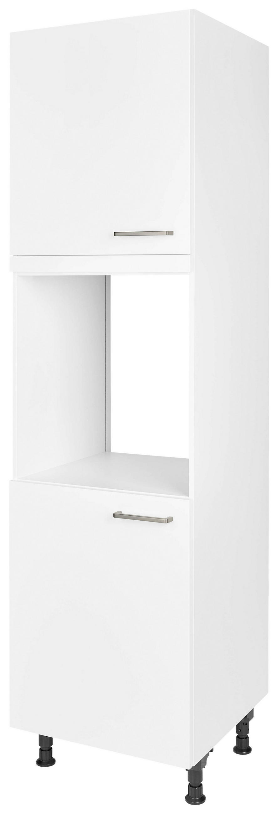 GERÄTEUMBAUSCHRANK 60/216,6/58 cm  Weiss  - Weiss/Edelstahlfarben, Modern, Holzwerkstoff/Metall (60/216,6/58cm) - Nobilia