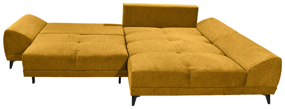 HÖRNSOFFA i vävt tyg gul  - svart/gul, Klassisk, textil/plast (310/185cm) - MID.YOU