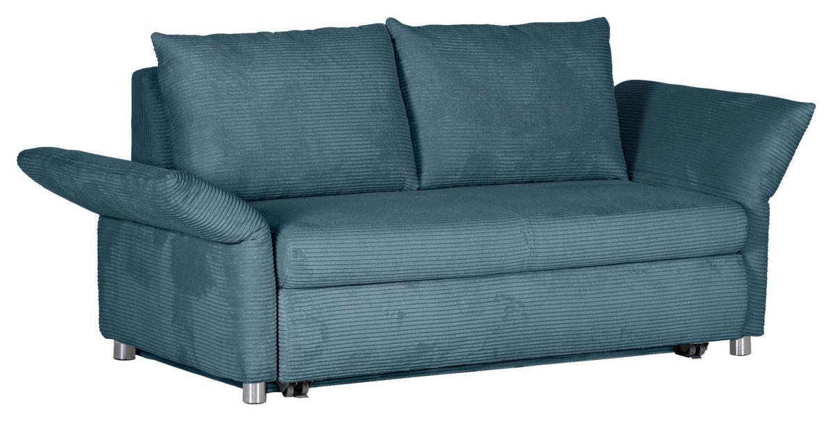BÄDDSOFFA i manchester turkos  - turkos/kromfärg, Design, textil/plast (176/81/98cm) - MID.YOU