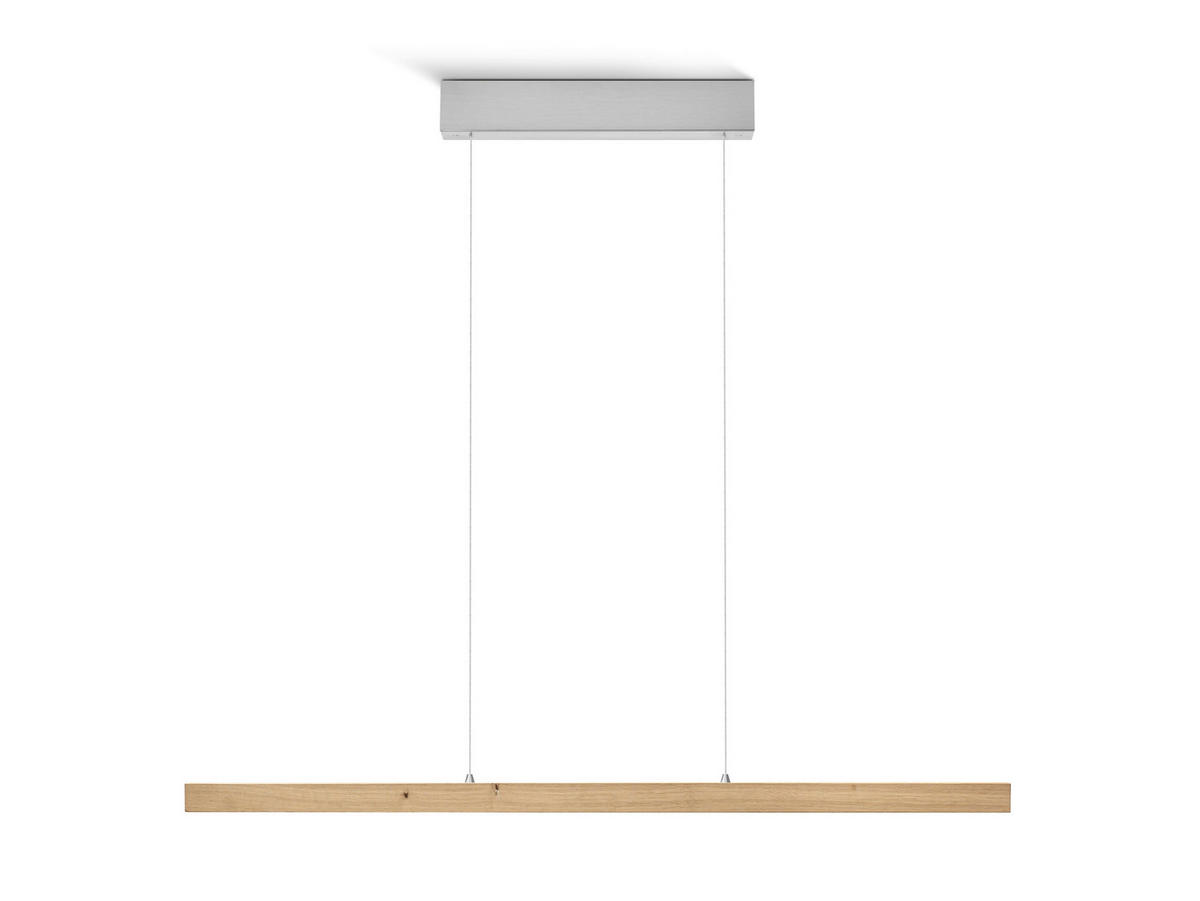 LED-HÄNGELEUCHTE 100/4/55-150 cm  - Eichefarben, Natur, Holz/Metall (100/4/55-150cm) - Herzblut