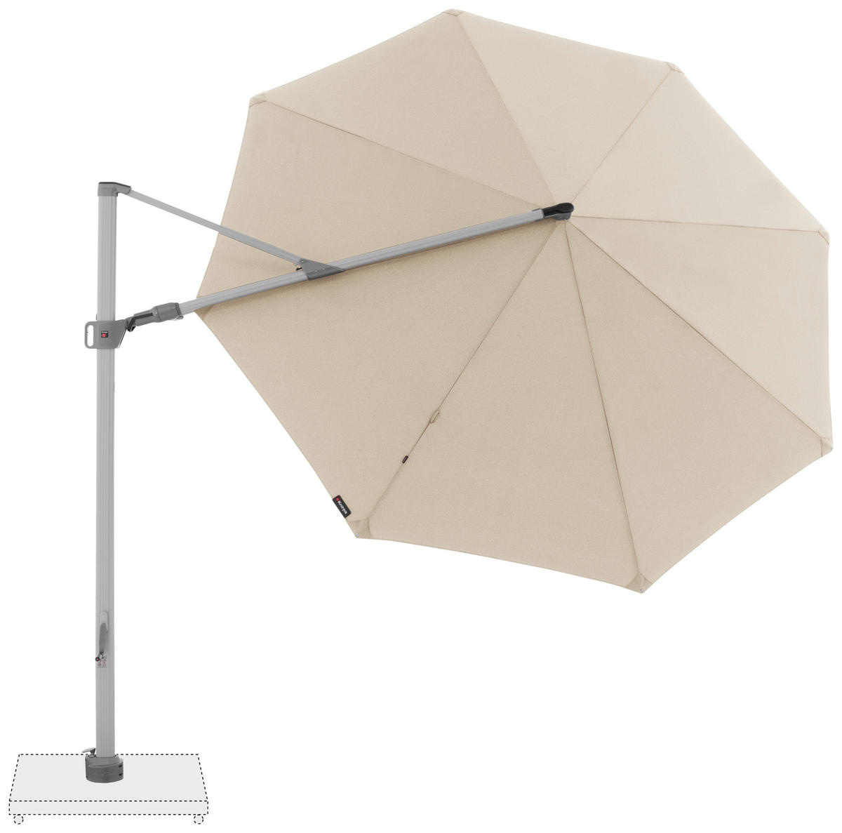AMPELSCHIRM 340 cm Naturfarben  - Silberfarben/Naturfarben, Basics, Textil/Metall (340/340cm) - KNIRPS