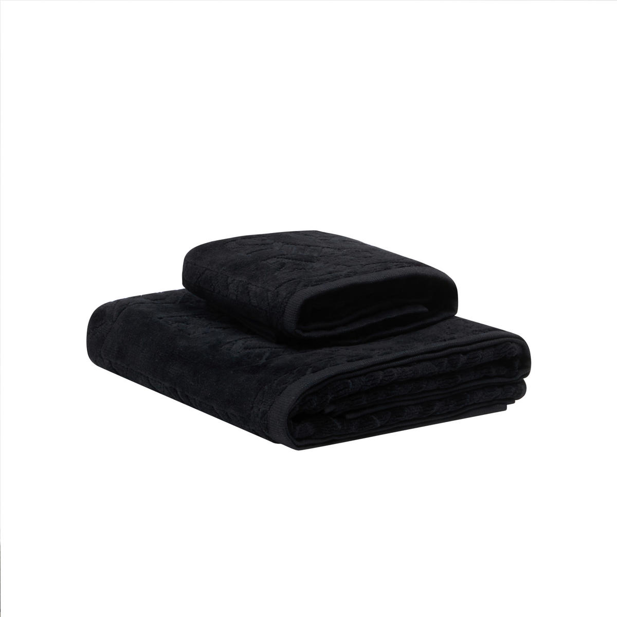 FROTTIERSET 3D LOGO Schwarz 2-teilig  - Schwarz, Basics, Textil - Diesel