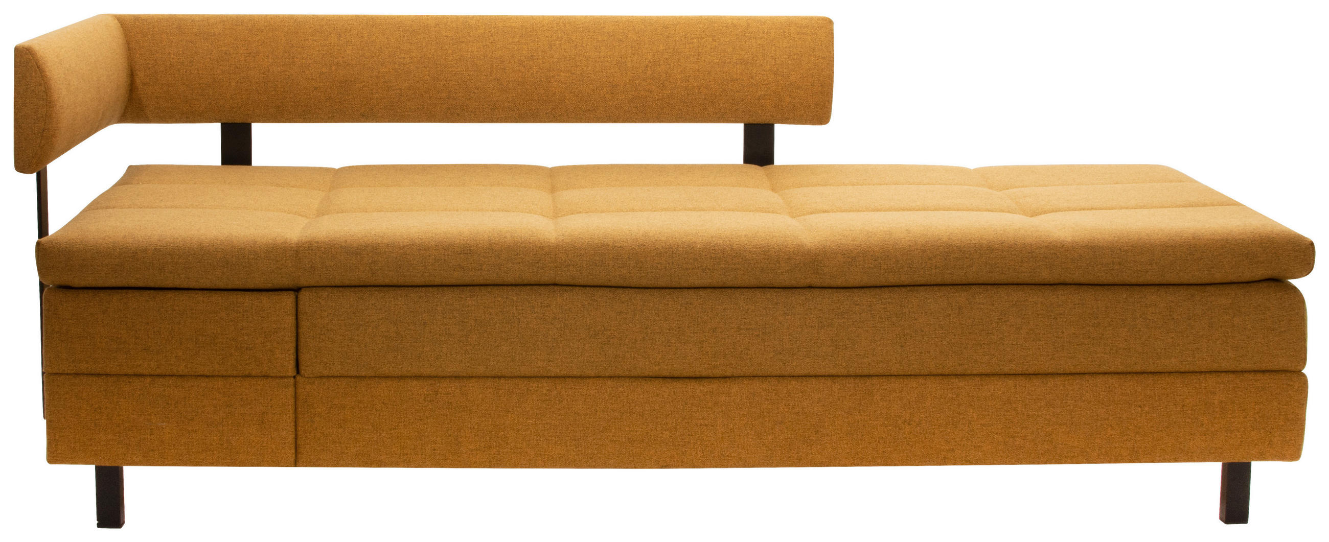 LIEGE in Flachgewebe Currygelb  - Currygelb/Schwarz, MODERN, Textil/Metall (208/77/98cm) - Joka