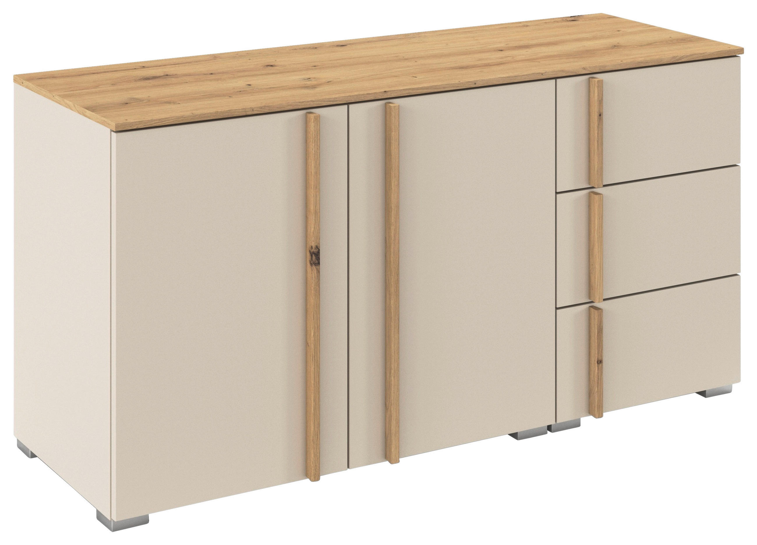KOMMODE  in 120/61/42 cm  - Champagner/Alufarben, Design, Holz/Holzwerkstoff (120/61/42cm) - Stylife