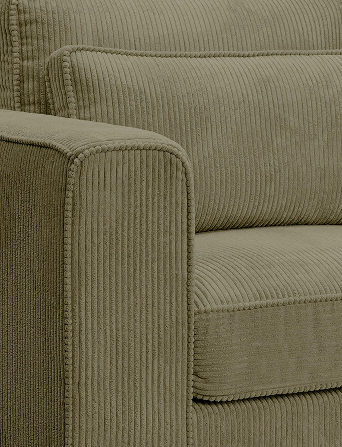 1,5-SITZER ALMERA Cord Khaki  - Khaki/Schwarz, Basics, Holz/Textil (120/92/112cm) - MID.YOU