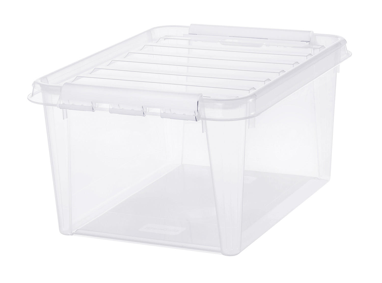 FÖRVARINGSLÅDA 50/39/26 cm   - klar/vit, Basics, plast (50/39/26cm) - Smart Store