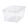 FÖRVARINGSLÅDA 50/39/26 cm   - klar/vit, Basics, plast (50/39/26cm) - Smart Store