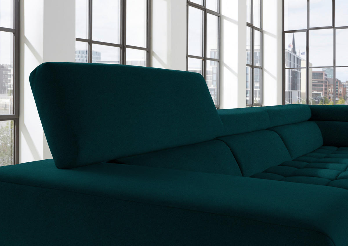 ECKSOFA in Mikrofaser Opal  222/326 cm  - Chromfarben/Opal, Design, Textil/Metall (222/326cm) - Beldomo Speed