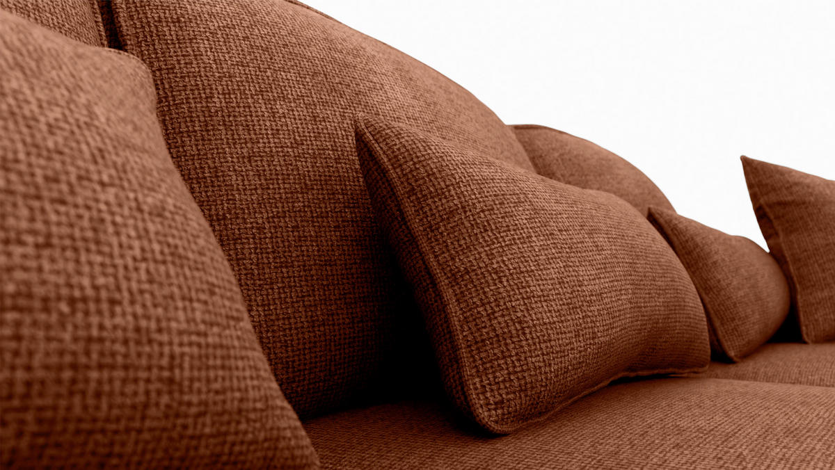 ECKSOFA Terracotta Chenille  - Terracotta/Grau, KONVENTIONELL, Kunststoff/Textil (293/205cm) - Carryhome