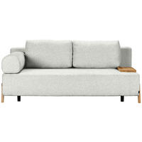 SCHLAFSOFA  in Teddystoff Silberfarben  - Silberfarben/Naturfarben, Design, Holz/Textil (211/88/102cm) - Niels Andersson