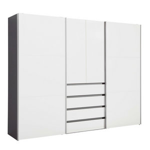 Kleiderschrank 4 Turig Graphitfarben Weiss Online Kaufen Xxxlutz