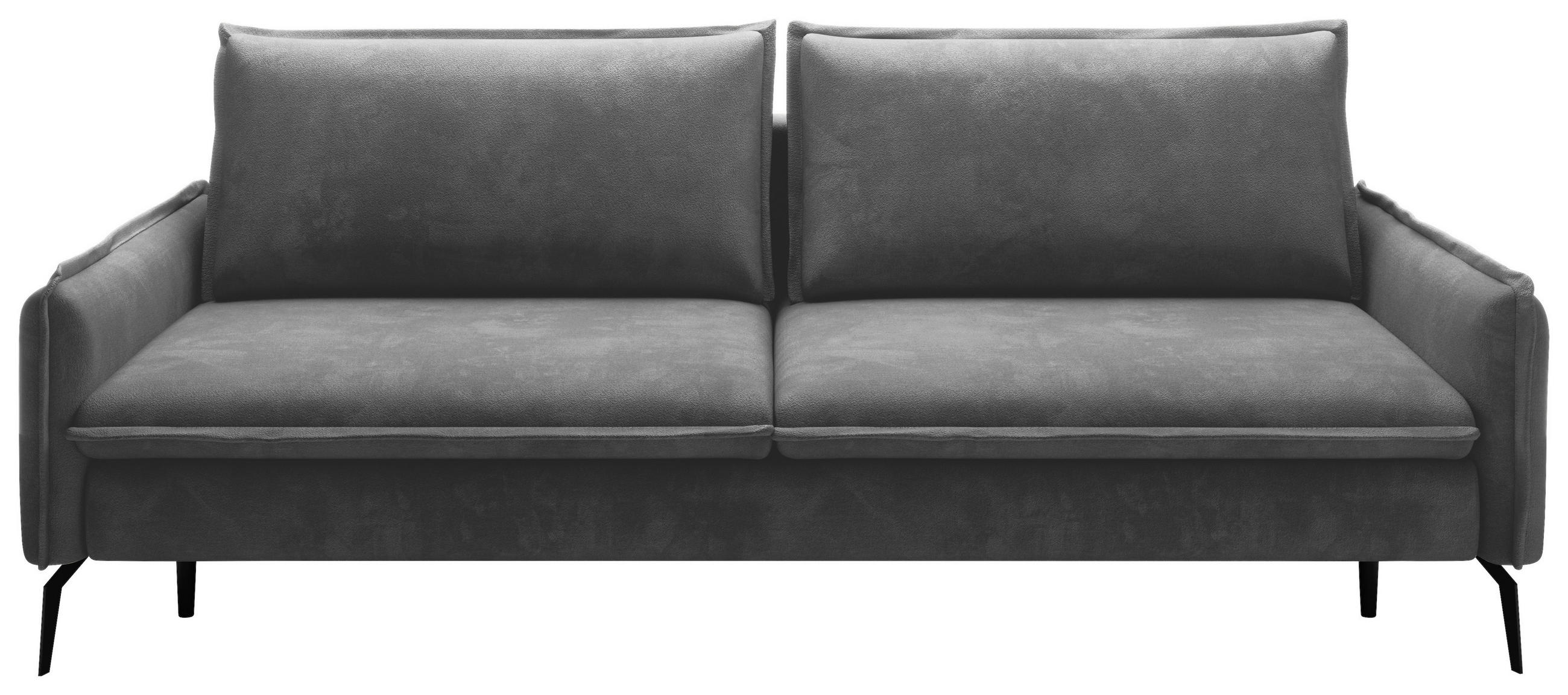 SCHLAFSOFA Chenille Graphitfarben  - Schwarz/Graphitfarben, KONVENTIONELL, Textil/Metall (223/89/107cm) - Carryhome