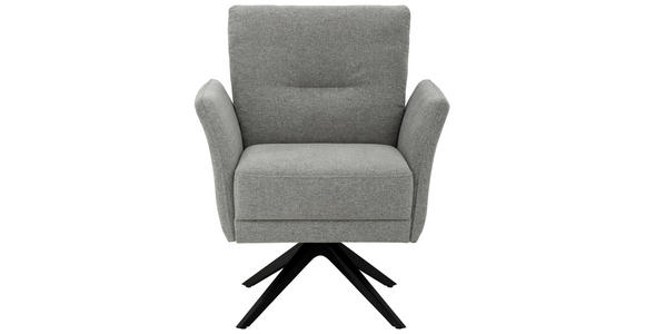 ARMLEHNSTUHL in Flachgewebe - Schwarz/Grau, Design, Textil/Metall (77/92/64cm) - Moderano