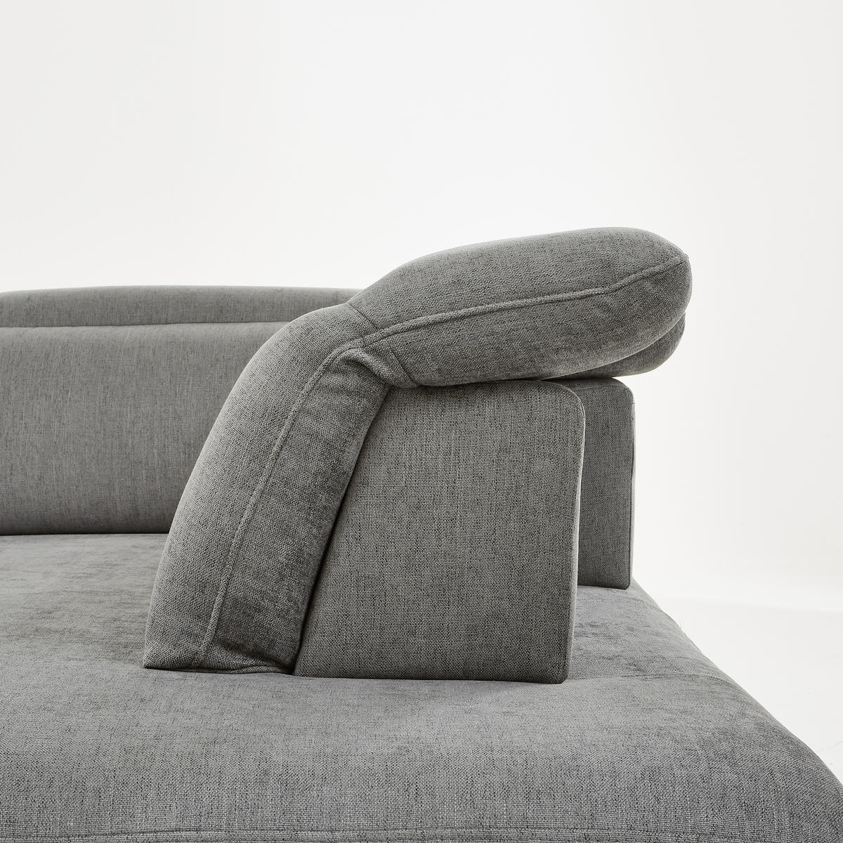 ECKSOFA in Webstoff Grau  - Schwarz/Grau, Design, Textil/Metall (293/197cm) - Stylife