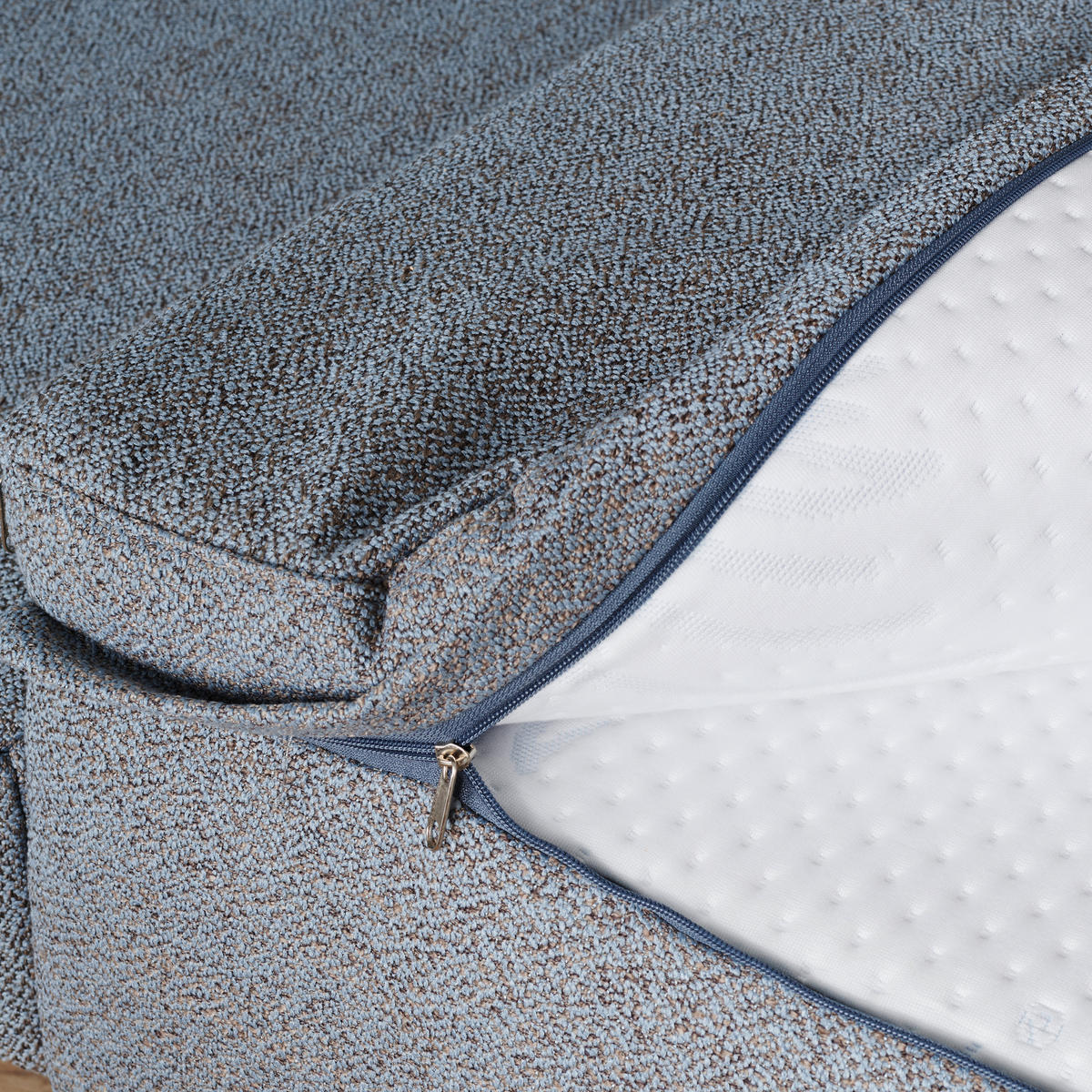 KANAPÉÁGY textil sötétszürke  - natúr/sötétszürke, Konventionell, textil/fa (203/95/96cm) - Venda