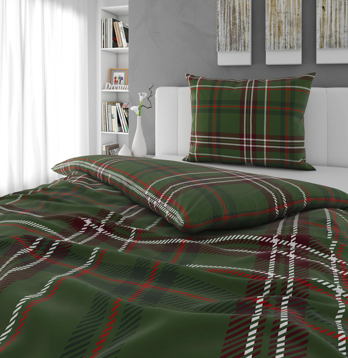 BETTWÄSCHE 2-teilig Renforcé 140/200 cm  - Rot/Weiß, Design, Textil (140/200cm) - X-Mas