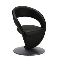 STUHL Echtleder Schwarz  - Schwarz, Design, Leder/Metall (62/86/61cm) - Moderano