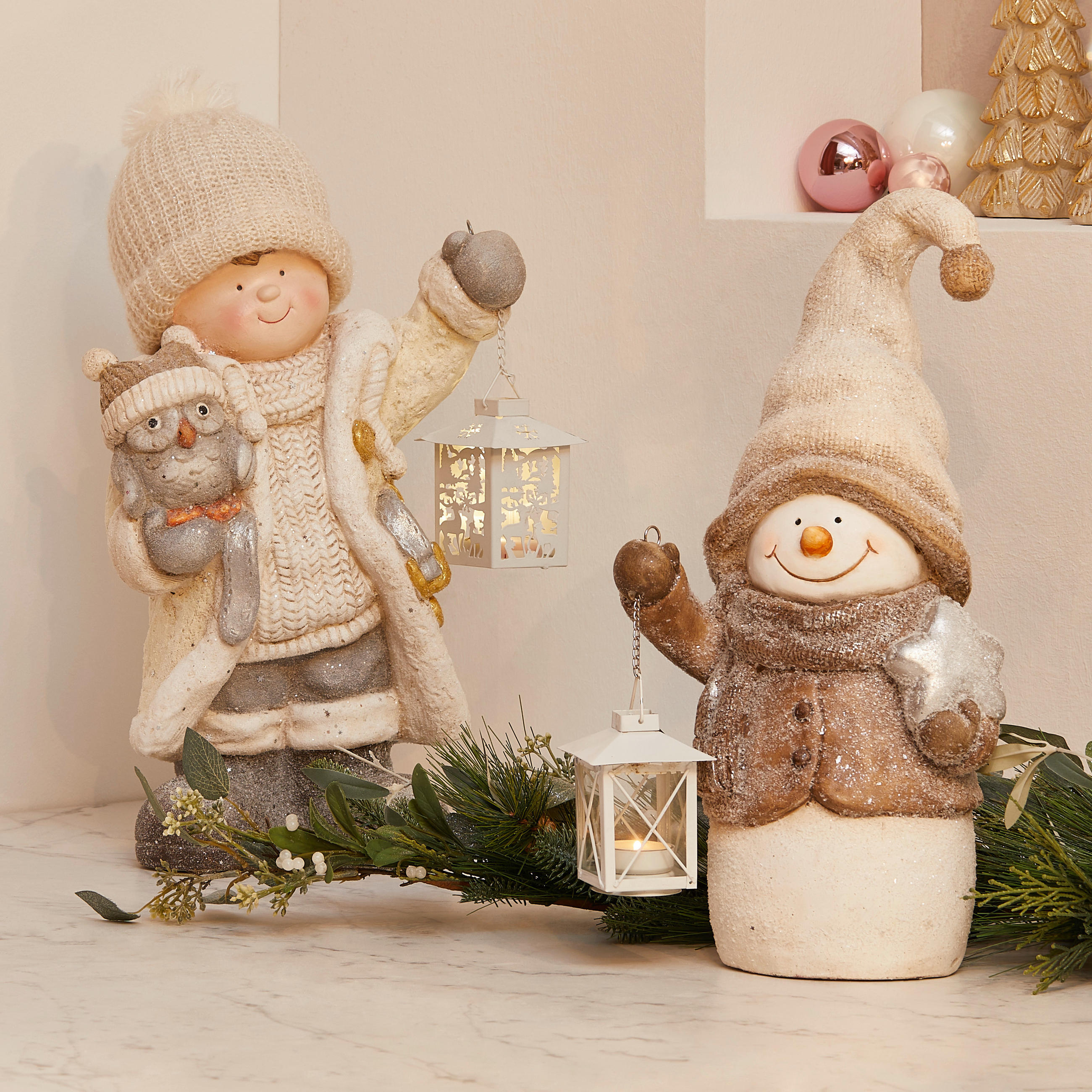 DEKOFIGUR KIND  - Creme/Grau, LIFESTYLE, Stein (30/44/20cm) - X-Mas