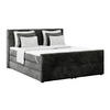 BOXSPRINGBETT 160/200 cm,  in Anthrazit, gepolstertes Kopfteil, Bettkasten, Topper, Matratzen, H2 + H2 = mittel  - Anthrazit, KONVENTIONELL, Holz/Holzwerkstoff (160/200cm) - Luca Bessoni