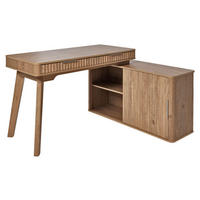 ECKSCHREIBTISCH 142/120/78,2 cm Eichefarben Kabeldurchlass, Stauraum, seitenverkehrt montierbar  - Eichefarben/Silberfarben, MODERN, Holzwerkstoff/Metall (142/120/78,2cm)