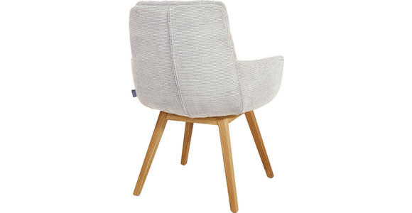 ARMLEHNSTUHL  Stoffauswahl, Typenauswahl, Gestellauswahl Cord  - Eichefarben/Hellgrau, Design, Holz/Textil (63/90/69cm) - Johann Jakob