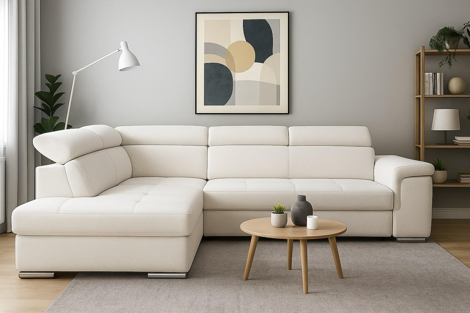 SAROKKANAPÉ textil bézs  - bézs, Basics, textil (203/260cm) - Carryhome