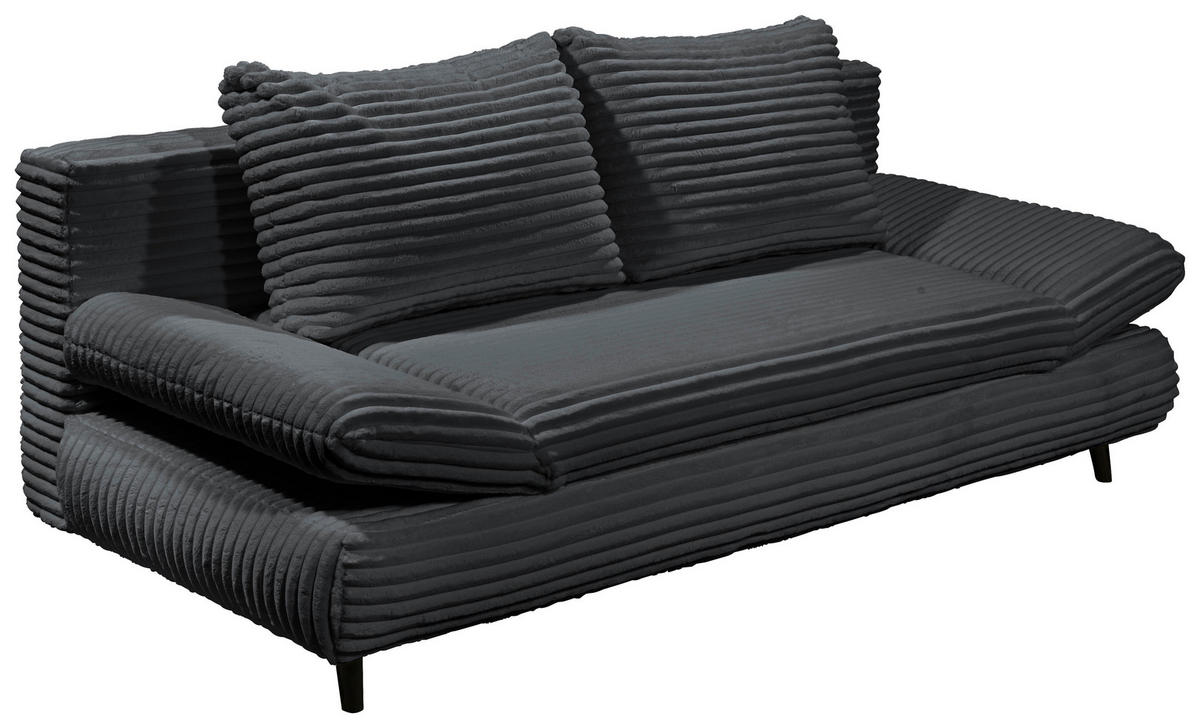 SCHLAFSOFA in Cord Schwarz  - Schwarz, Konventionell, Holz/Textil (212/88/101cm) - MID.YOU