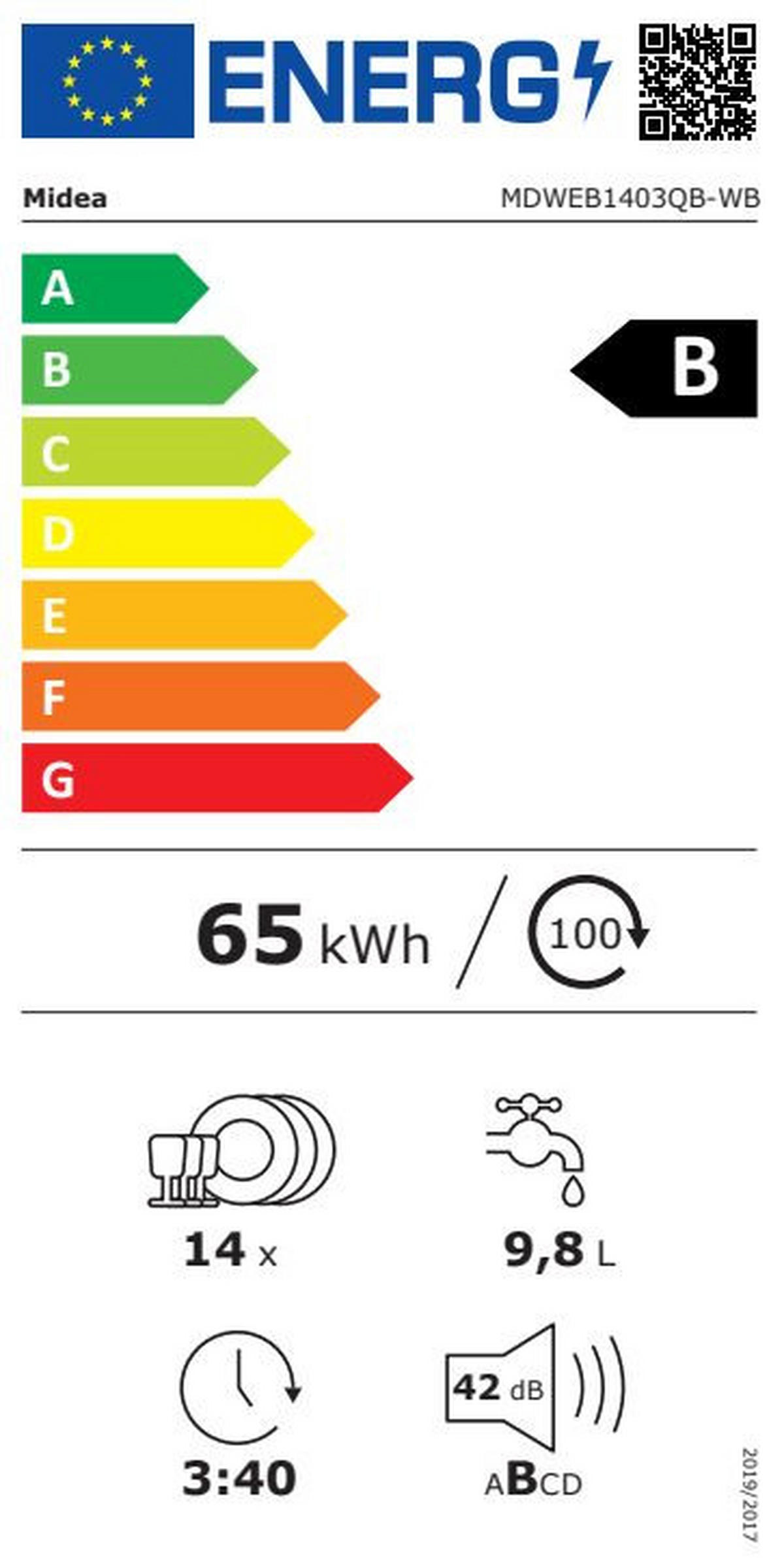 GESCHIRRSPÜLER MDWEB1403QB-WB  - Silberfarben, Basics, Metall (59,8/81,5/57cm) - Midea