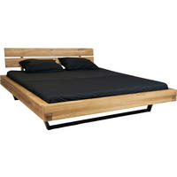 BALKENBETT 140/200 cm  in Eichefarben   - Eichefarben/Schwarz, Natur, Holz/Metall (140/200cm) - Carryhome