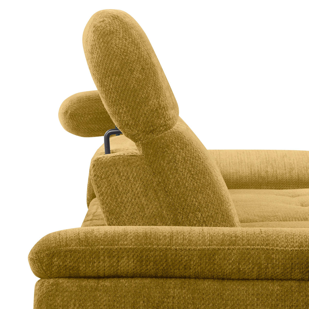 ECKSOFA  Webstoff Senfgelb  - Senfgelb/Schwarz, Design, Textil/Metall (268/195cm) - Livetastic