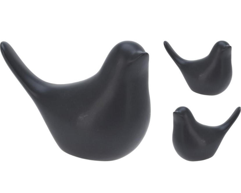 DEKORATIONSFÅGEL - svart, Basics (12,8cm)