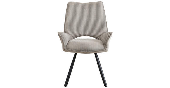 STUHL  Stoffauswahl Webstoff  - Hellgrau/Schwarz, Design, Textil/Metall (58/91/64cm) - Carryhome