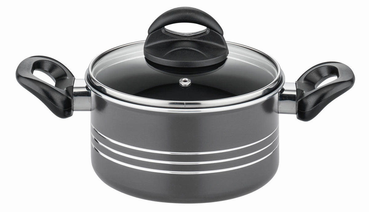 KOCHTOPFSET MILANO GREY 6-teilig  - Grau, Basics, Metall - GSW