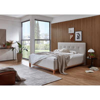 POLSTERBETT 180/200 cm,  in Sandfarben,  - Sandfarben, MODERN, Holz/Textil (180/200cm) - Livetastic