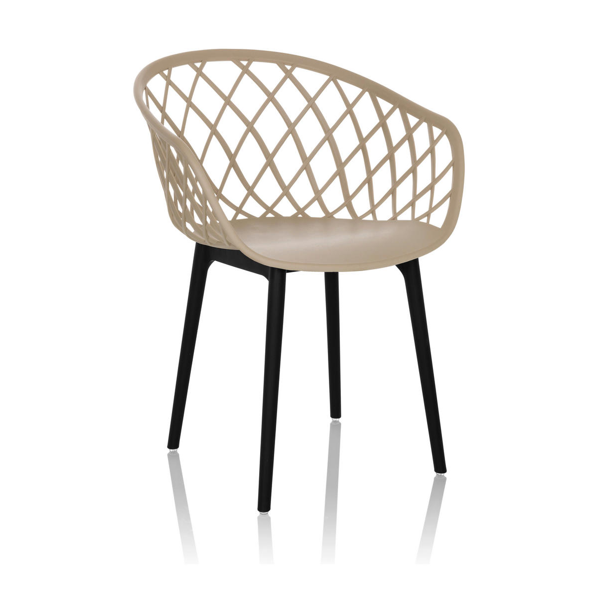 BESUCHERSTUHL  in Beige  - Beige/Schwarz, MODERN, Kunststoff (57/76/53cm) - MID.YOU