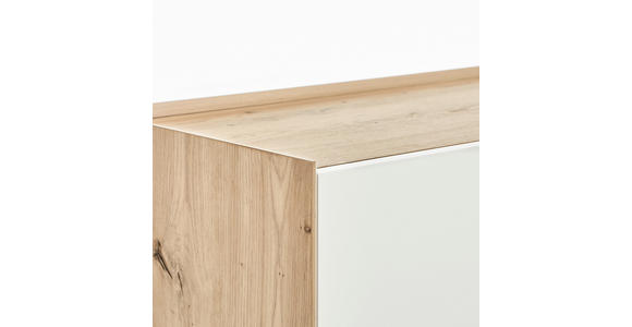 HIGHBOARD Weiß, Eiche Artisan Einlegeböden  - Eiche Artisan/Weiß, Design, Holzwerkstoff/Metall (110/124/40cm) - Carryhome