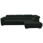 ECKSOFA in Chenille Schwarz  - Chromfarben/Schwarz, Design, Textil (301/207cm) - Xora