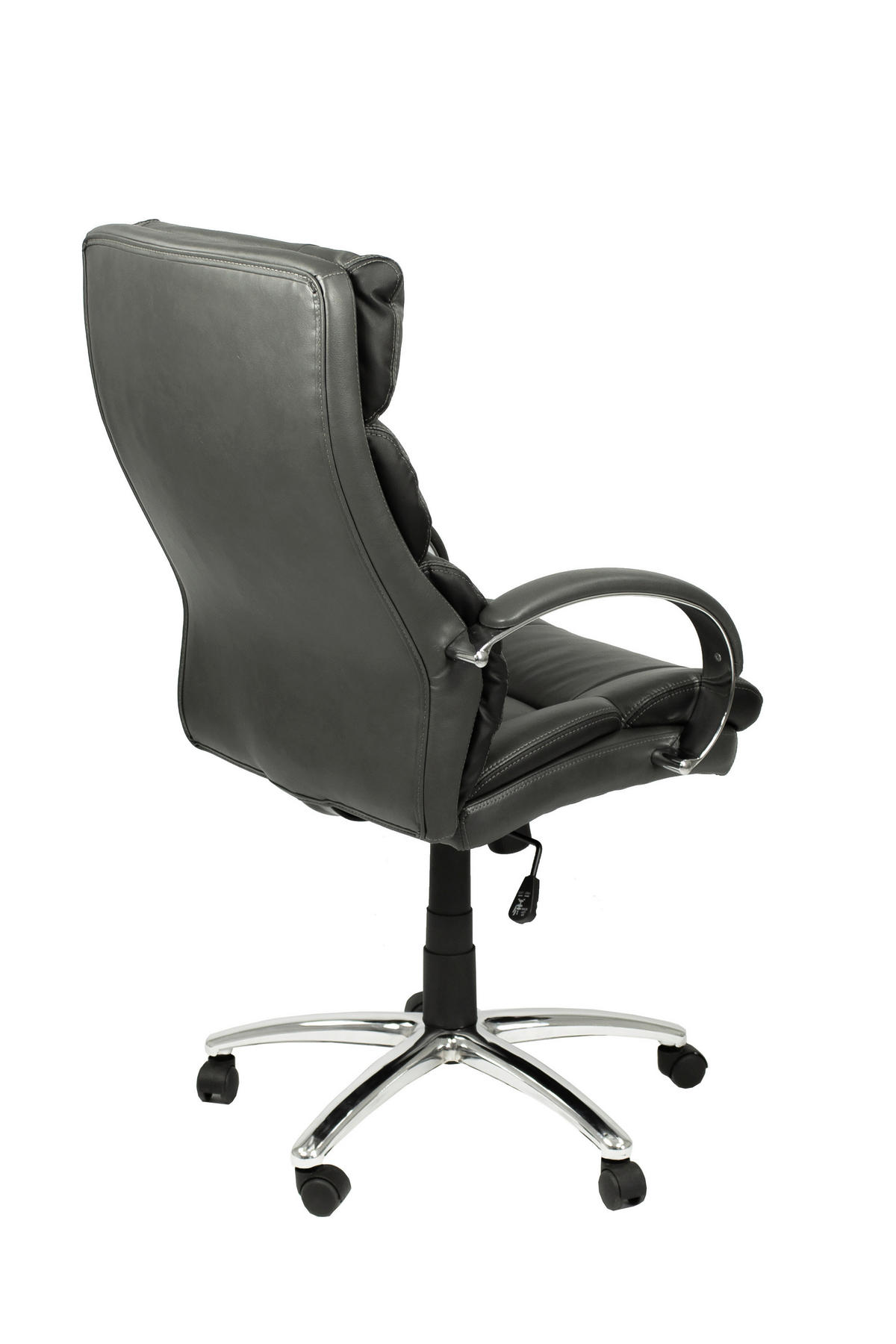 DREHSTUHL  in Lederlook Schwarz  - Schwarz/Silbereichenfarben, MODERN, Textil (64/118/72cm) - MID.YOU